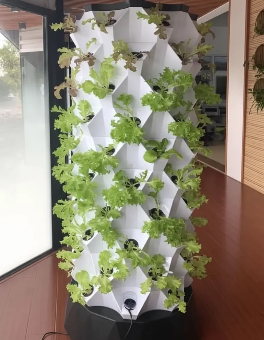 Torre de cultivo hidropónico de 64 orificios